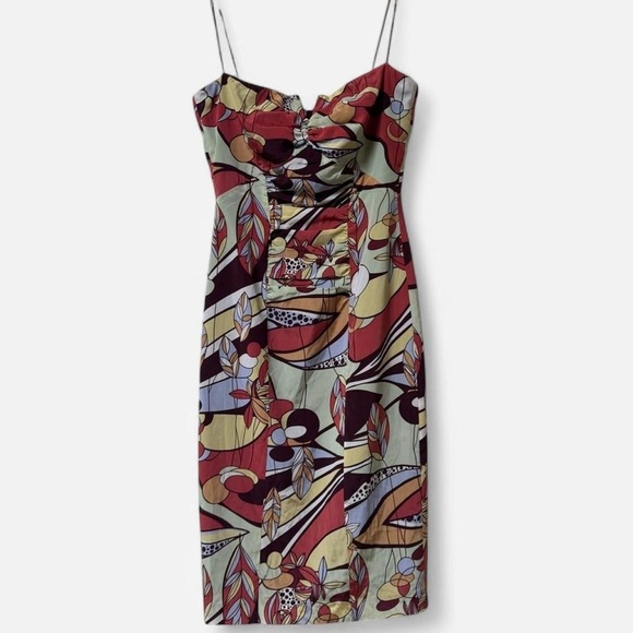 Nicole miller silk ruched floral dress - Picture 6 of 8